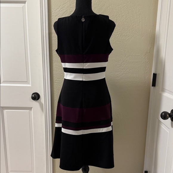 Tommy Hilfiger Black and Purple Striped Mini Dress - Picture 2 of 3